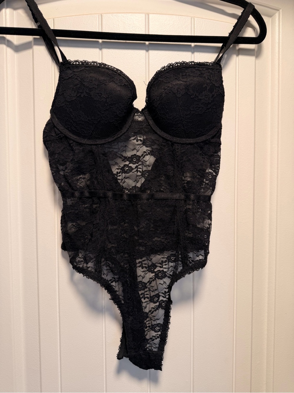 Black Lace Bustier Bodysuit - Women Intimates